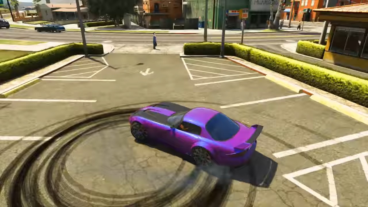 A Player performing Donuts in GTA 5