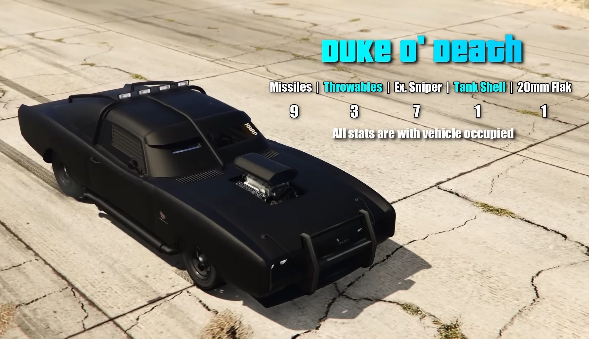 Stats of the 5th best Armored car in GTA 5