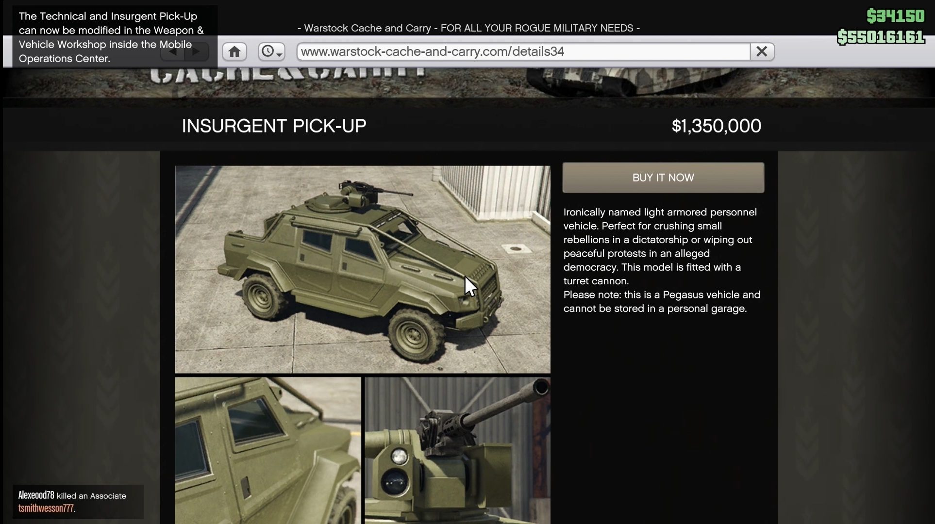 Purchasing the HVY Insurgent Pick up in GTA 5