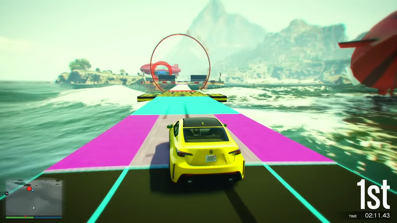 A Player Engaged in a Race Event in GTA Online