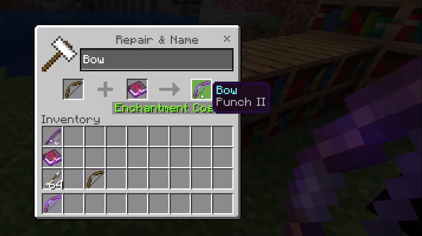 Using Anvil for Punch Enchantment