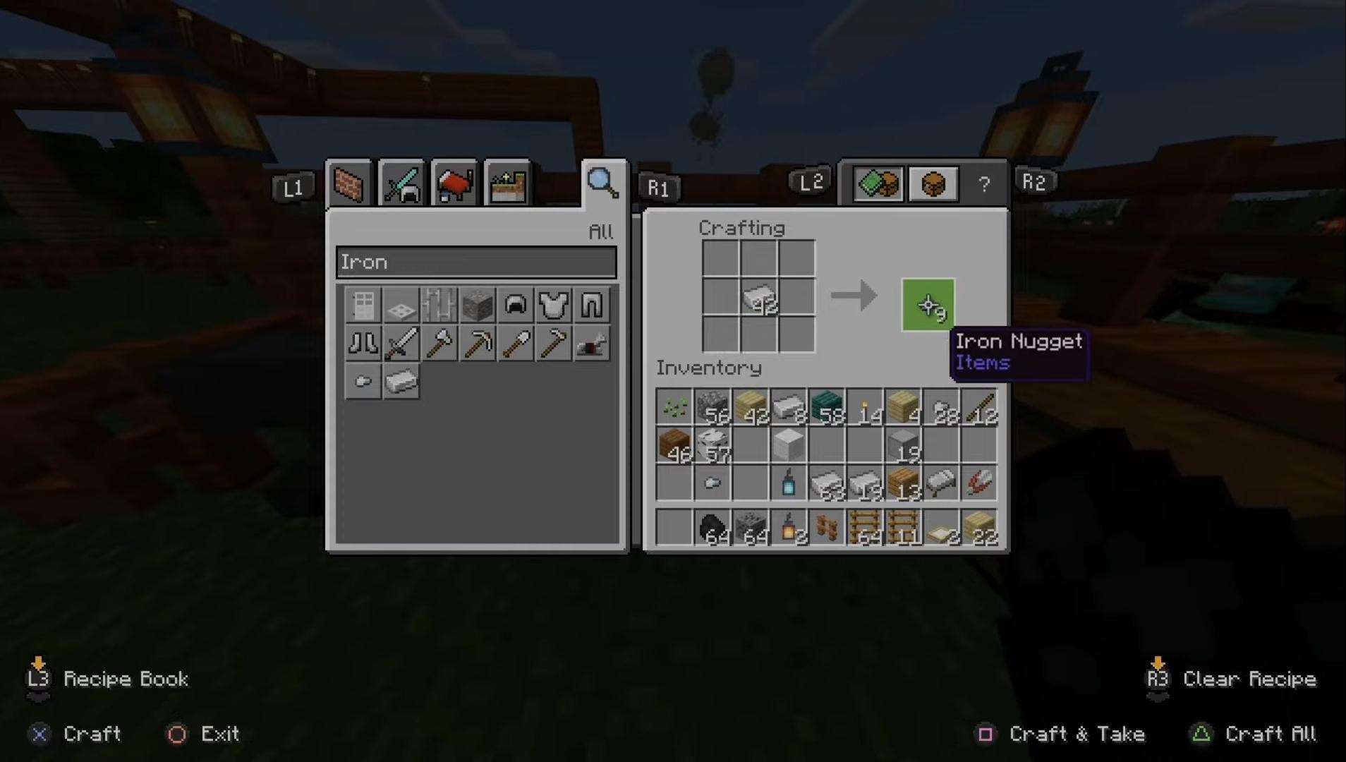 Iron Nugget in Crafting grid in Minecraft