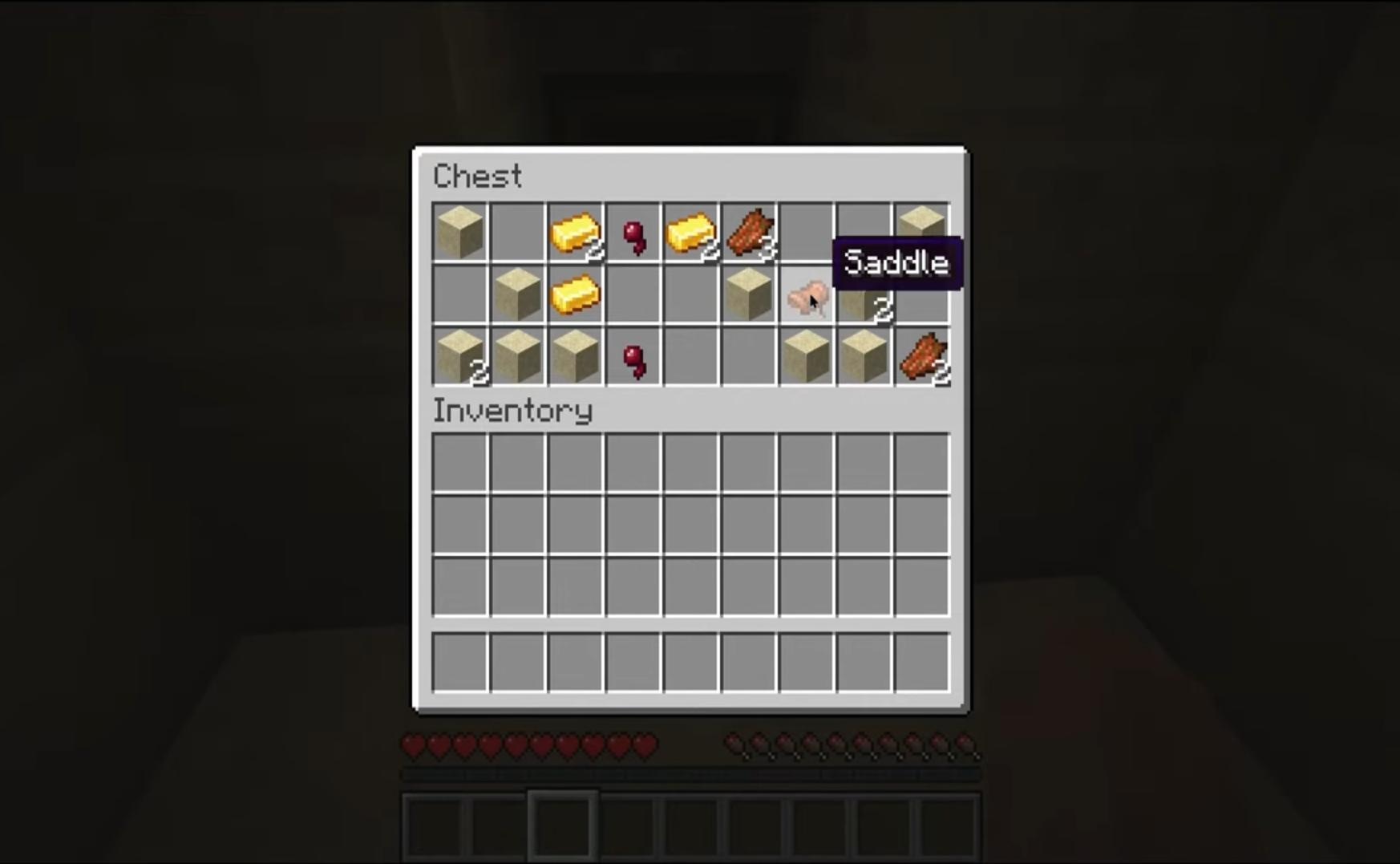 saddle inside a chest