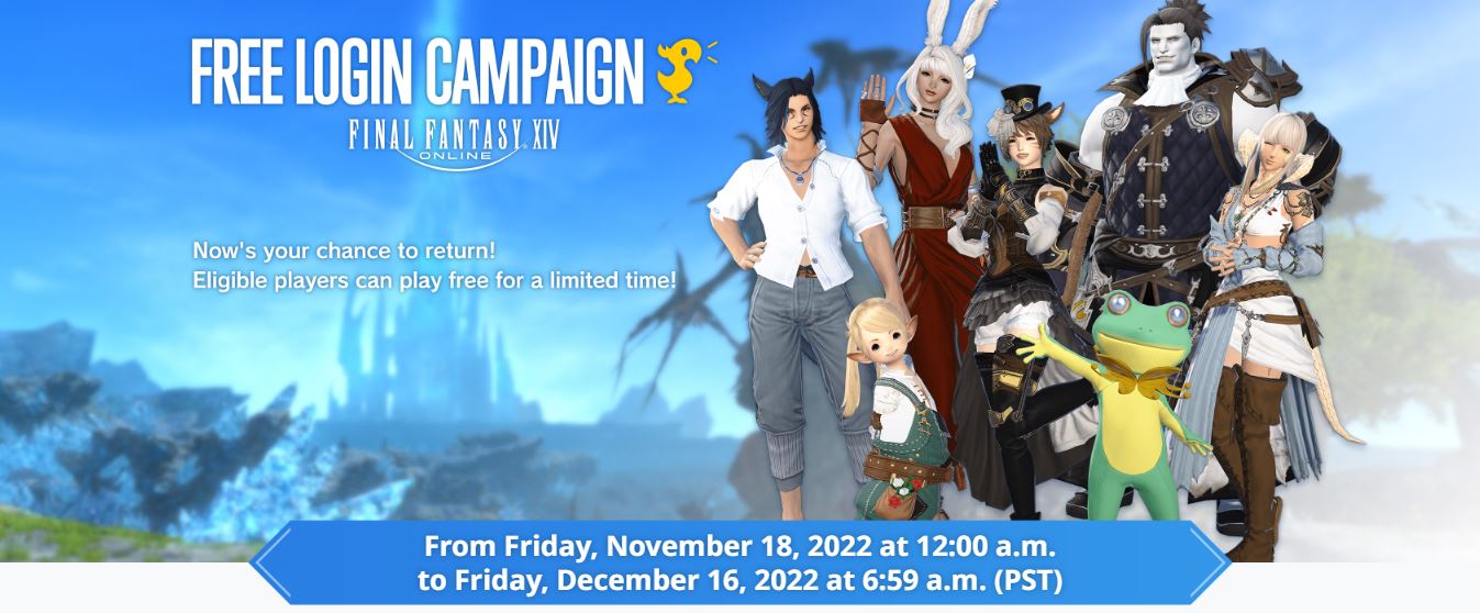 Final Fantasy 14 free trial login campaign