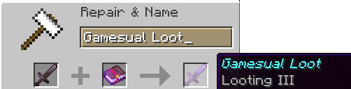 Enchanting Netherite sword with Looting III