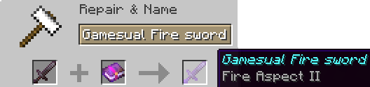 Enchanting Netherite sword with Fire Aspect II