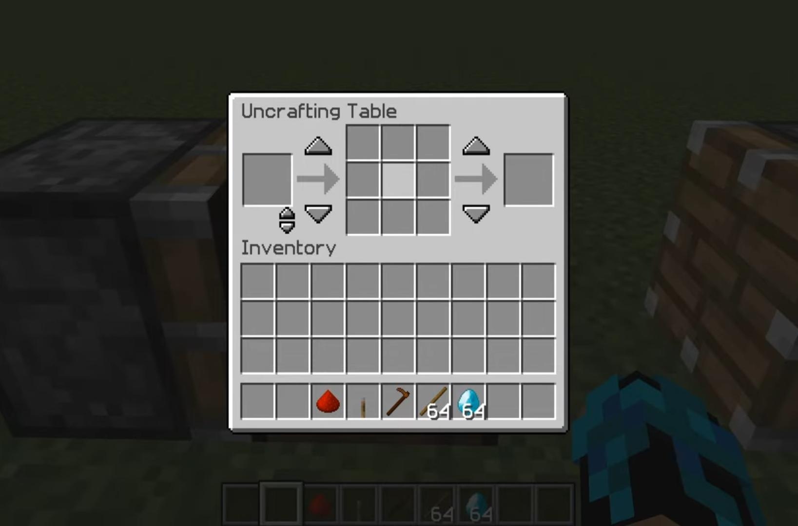 Uncrafting menu to get soul stealing enchantment on a diamond sword in Minecraft