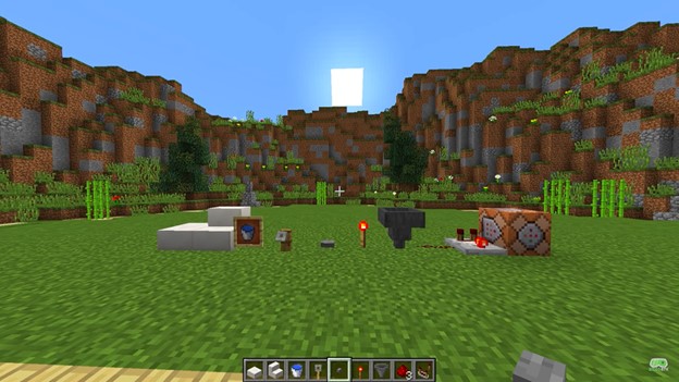 Items required placed in a field to build a sink in minecraft