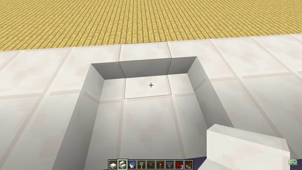 Sink using Quartz slabs in Minecraft