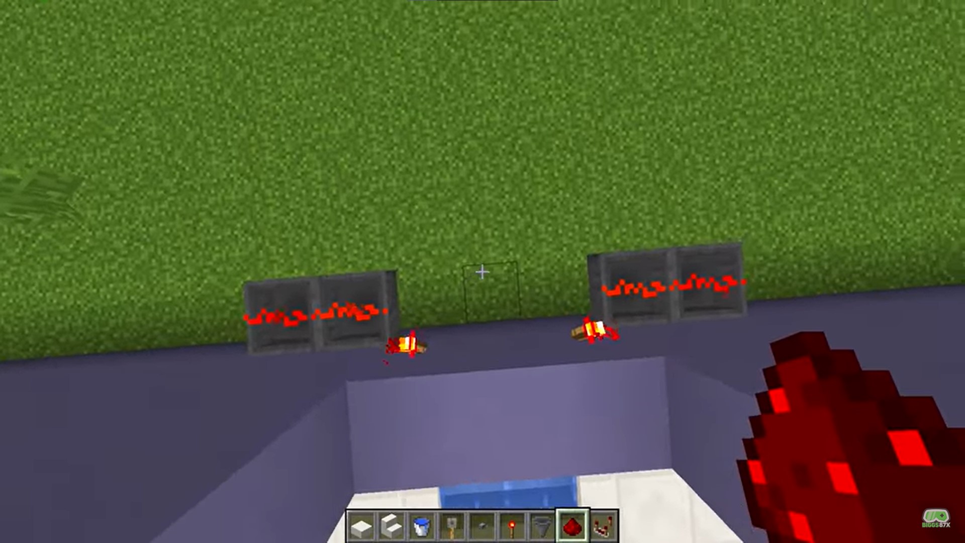 Redstone placed in two hoppers in minecraft