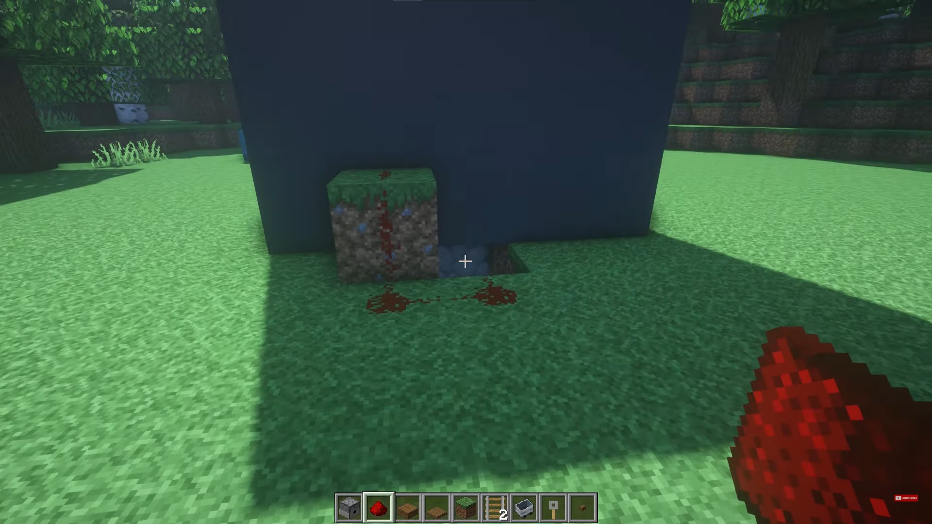 putting redstone dust underneath the sink in minecraft