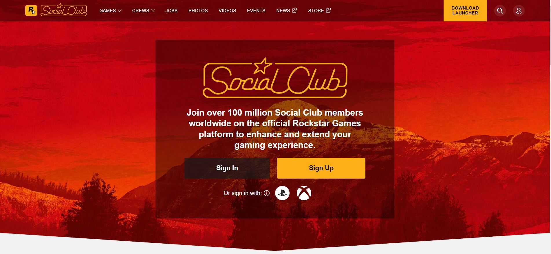 Sign In on Social Club