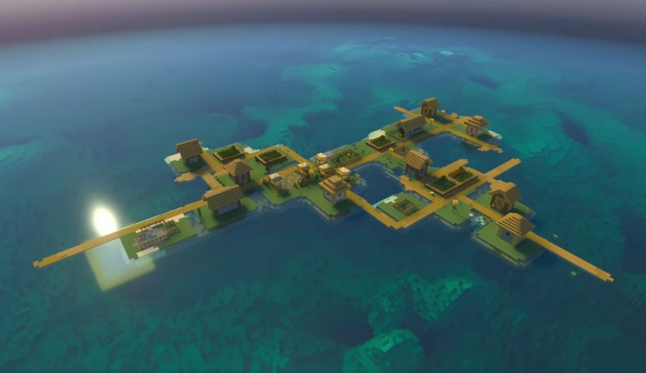 water village is the highlight location of this seed world along with other biomes in Minecraft