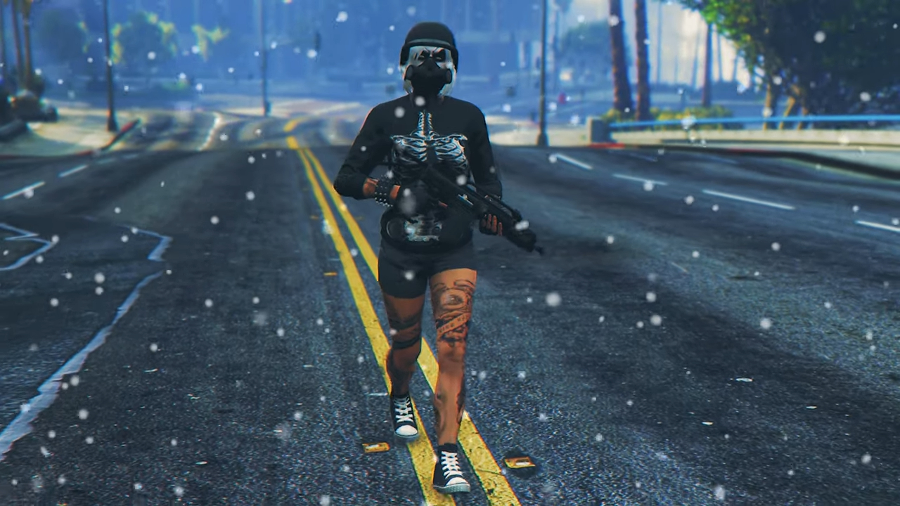 Dark Heist Outfit with Tatoos