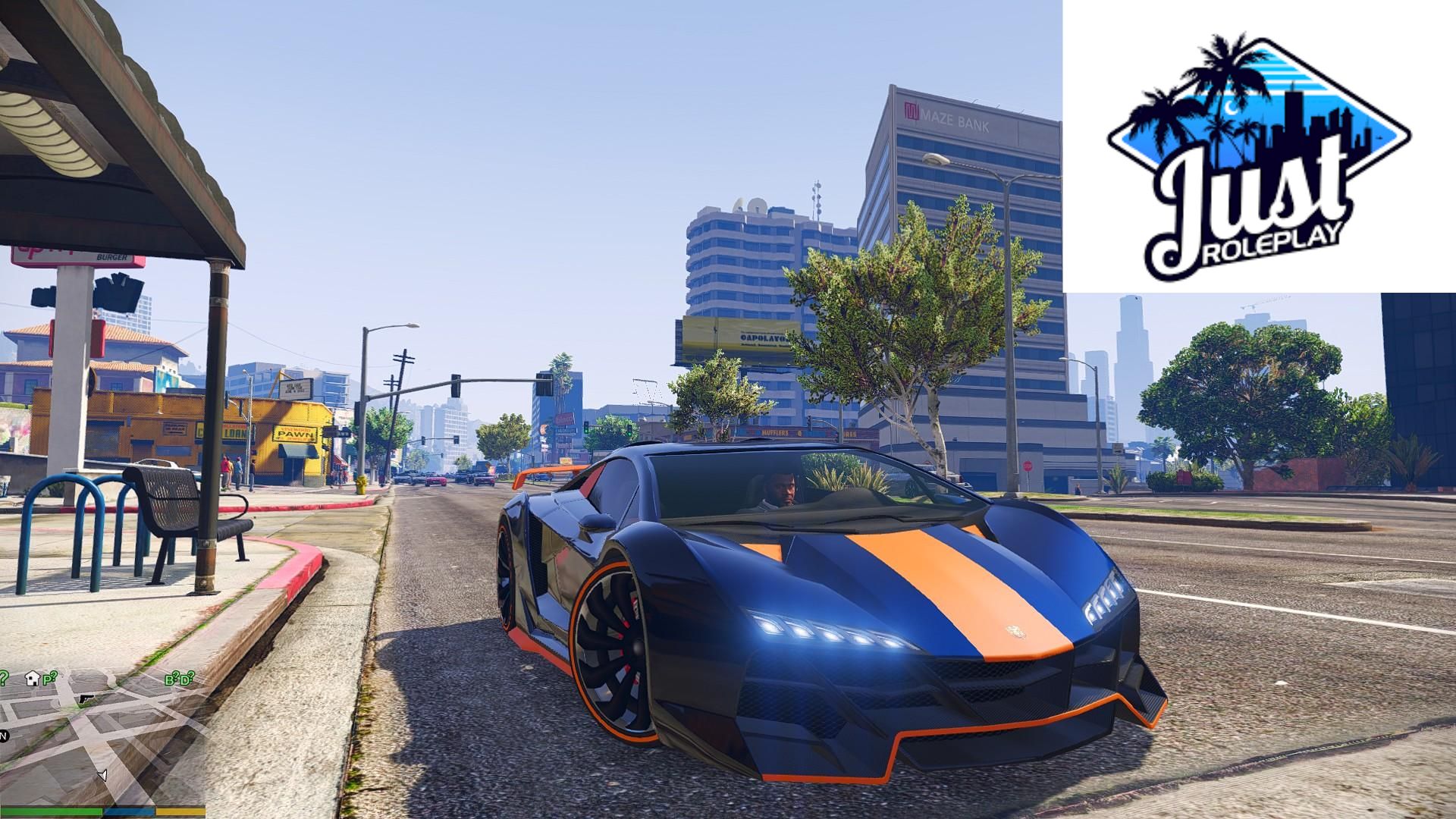 Sports car parked in streets of Los Santos.