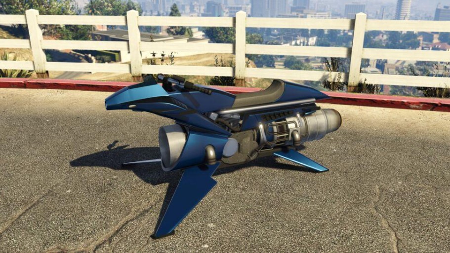 Oppressor MK II bike with noone on it. No wheels since it flies. 