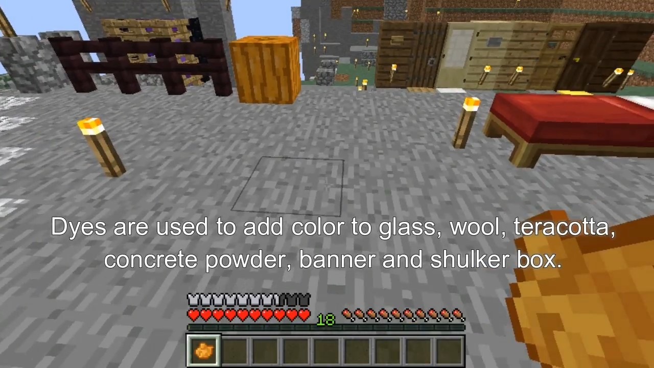 Things to be made with Orange dye in Minecraft