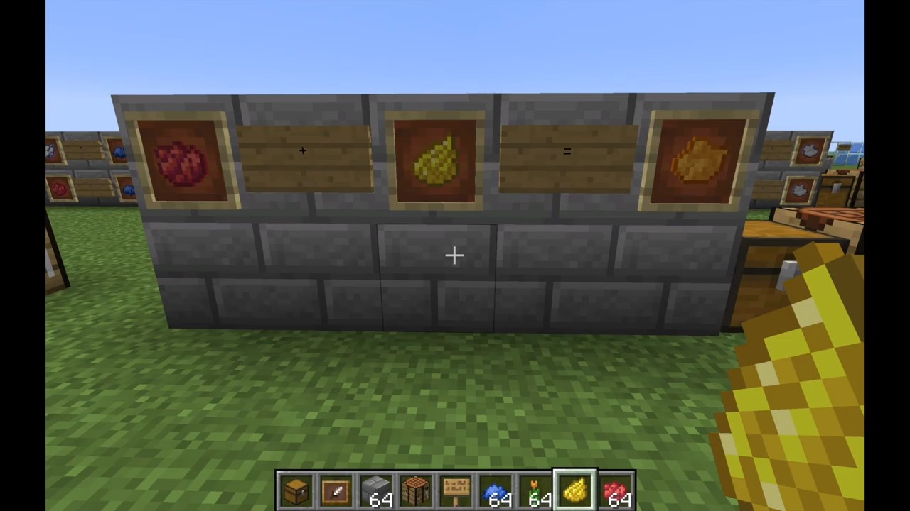 Mixing red and yellow color to make orange dye in Minecraft