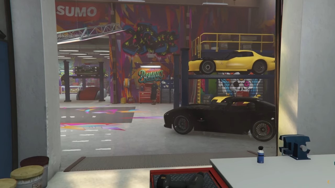 Emblem of GTA5 Benny's garage location