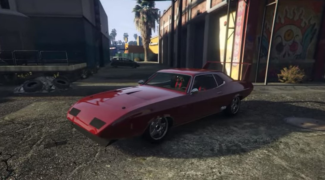 Red and maroon Dodge Daytona build in GTA 5