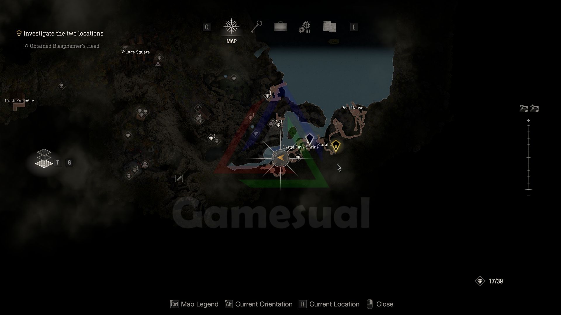 Large Cave Shrine Location Resident evil 4 remake lake symbol puzzle 