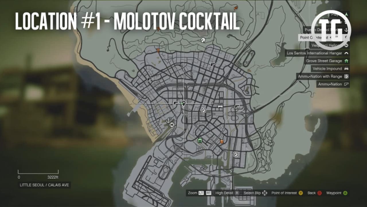 Molotov Weapon location