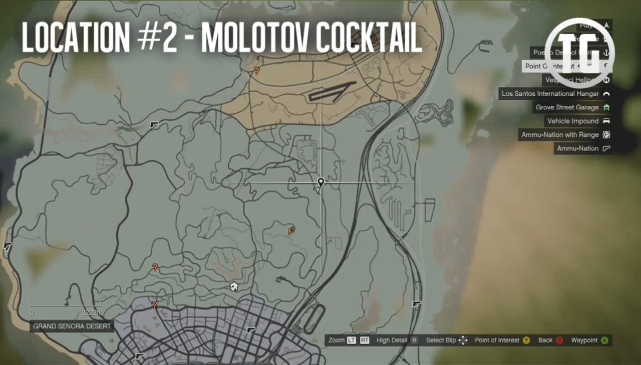 Weapon location of Molotov Cocktail