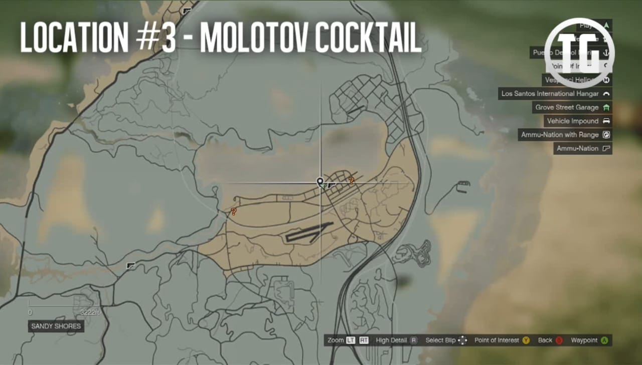 Molotov Cocktail spawn location