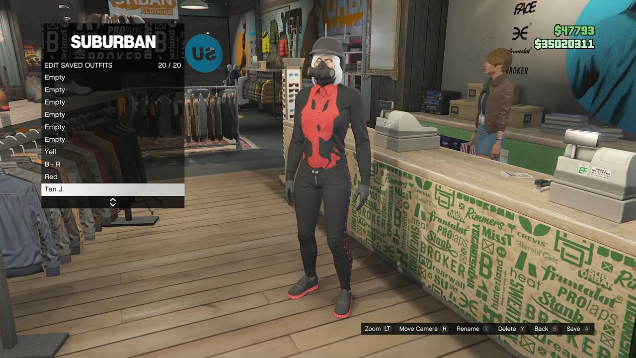 Red and Black Glitched Outfit