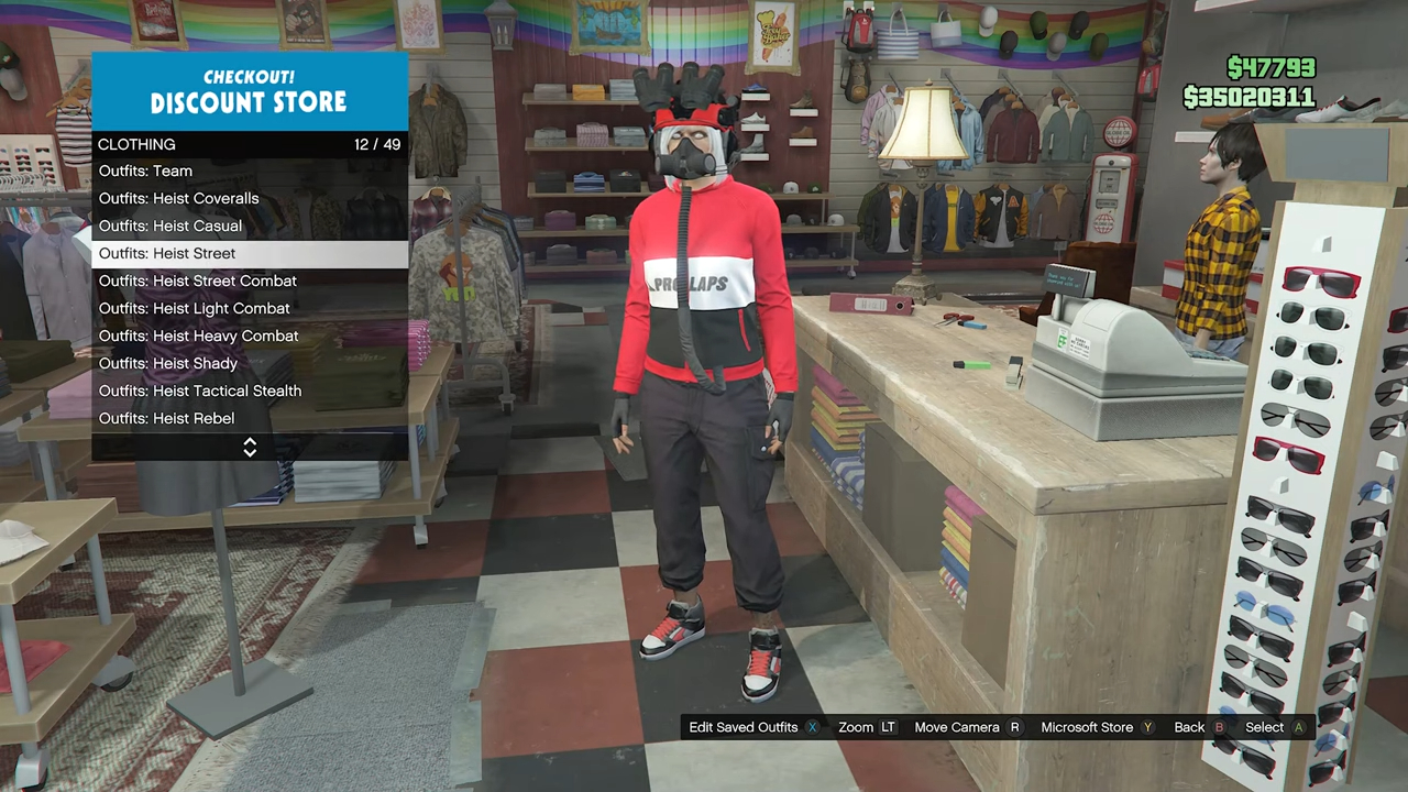 Red and White Casual Glitched Outfit