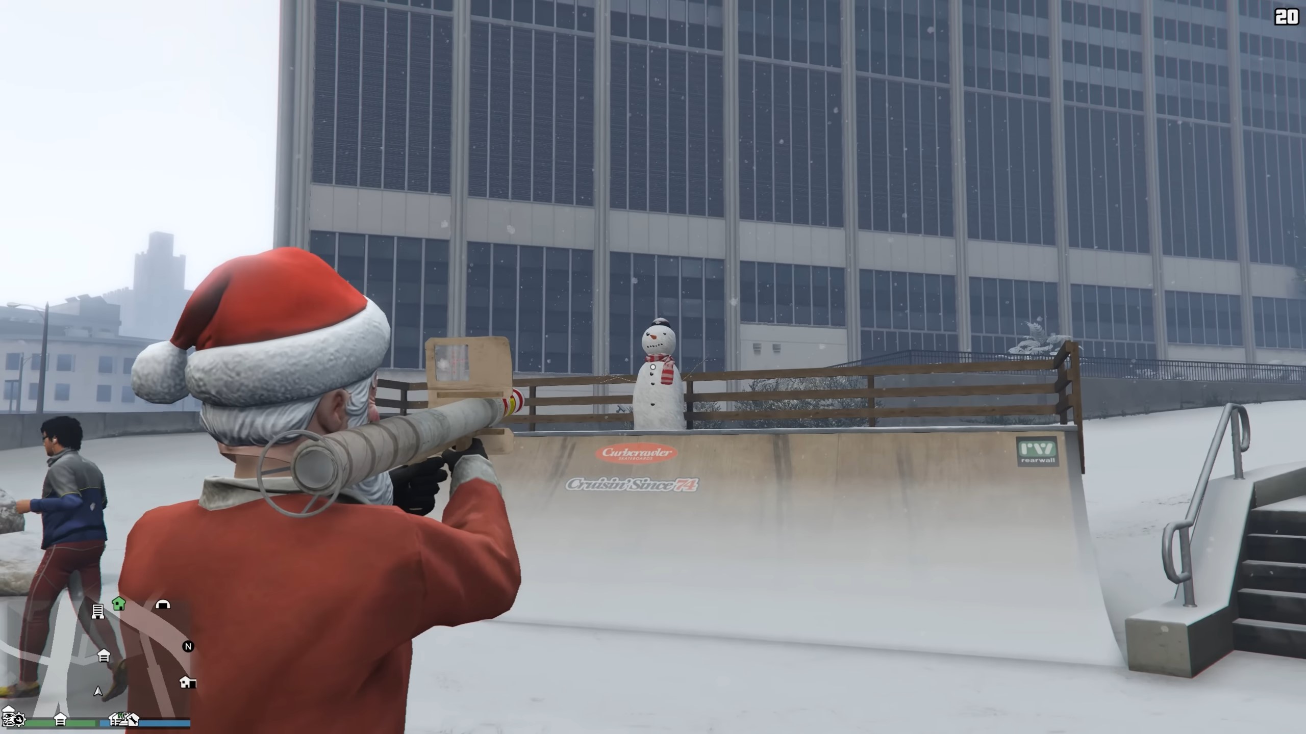 Destroying Snowman Using Explosive Weapons GTA Online