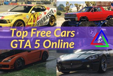 4 different free cars show, with title of Top free cars in gta 5 online