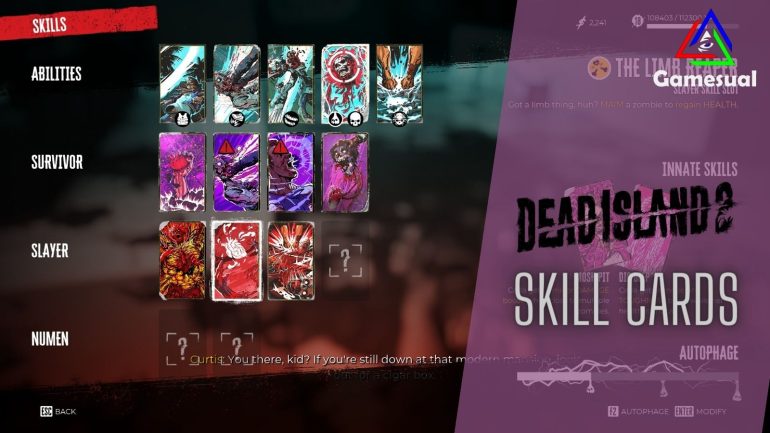 skill cards in dead island 2