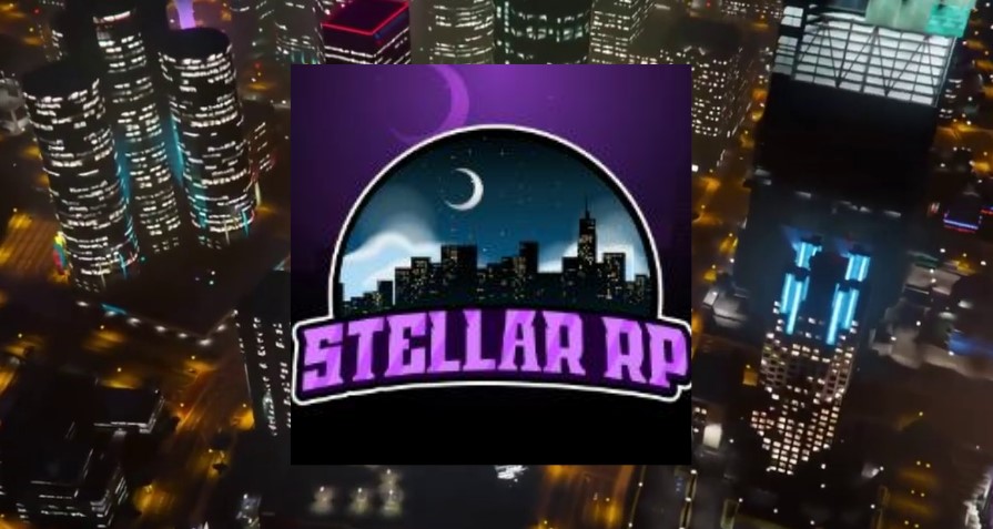 Steller WRLD RP logo with los Santos city in background