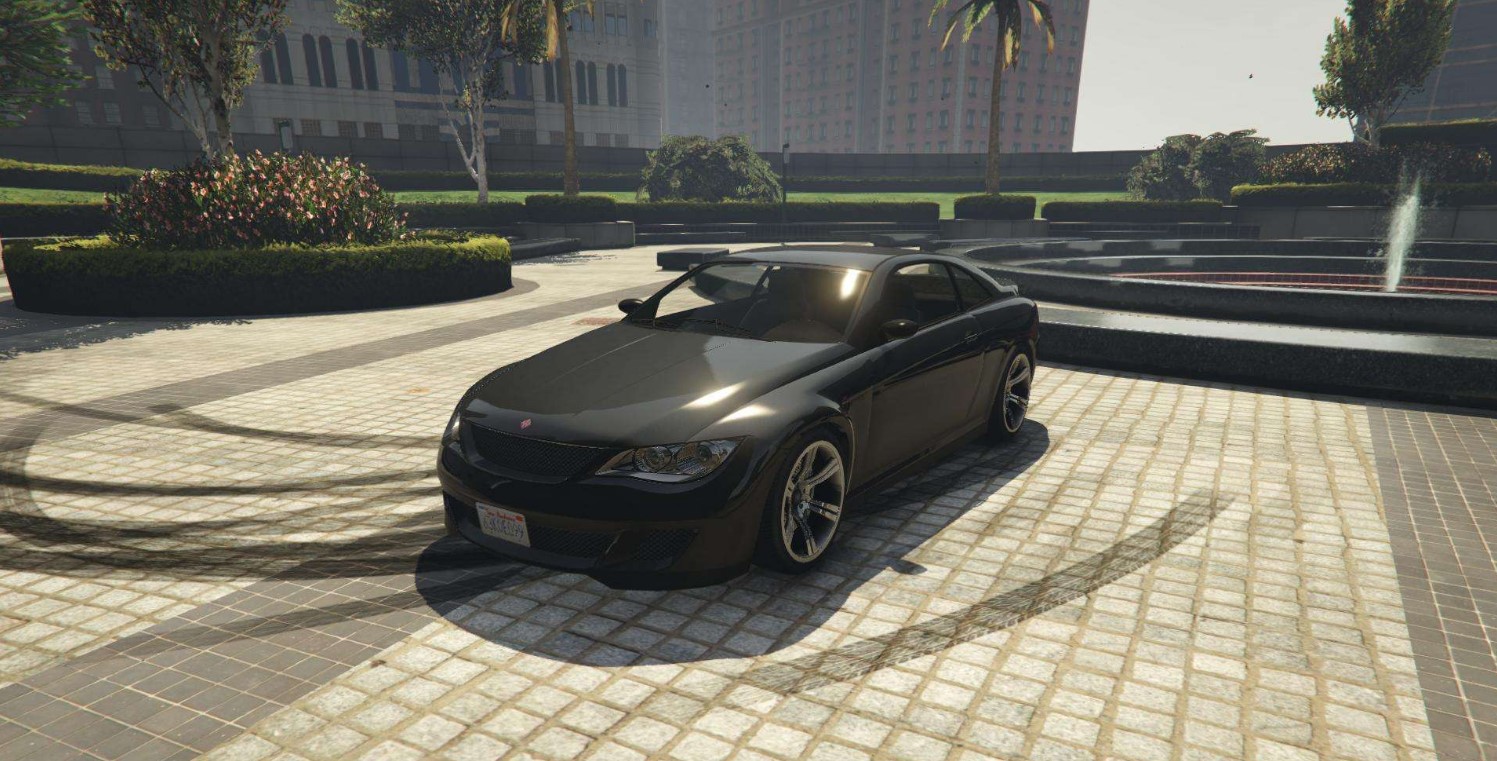 black car parked in gta 5