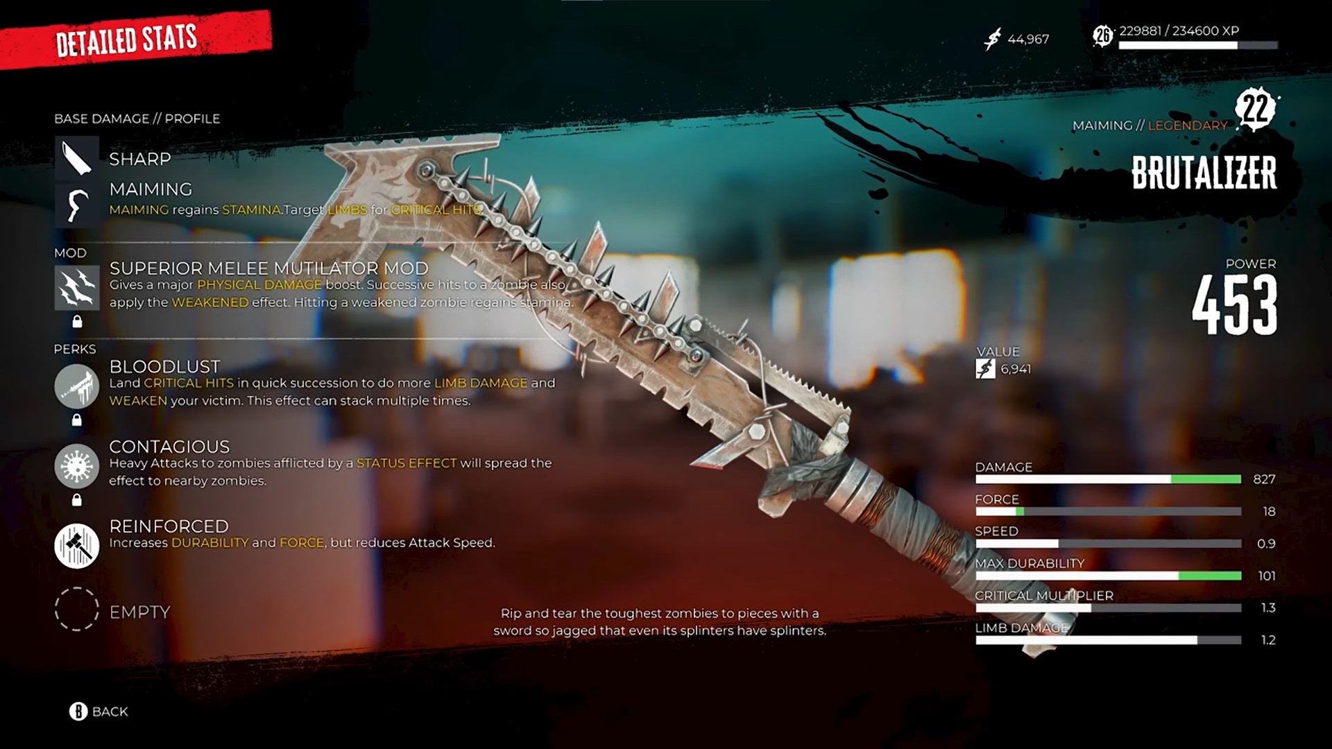 The Brutalizer legendary weapon Dead Island 2