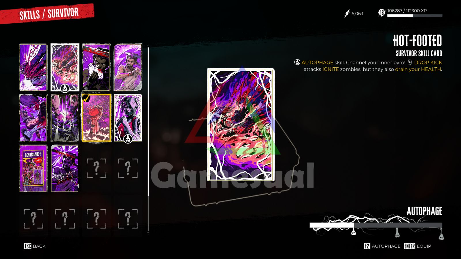 hot-footed skill card dead island 2