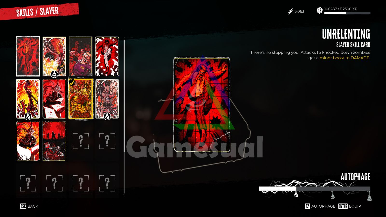 unrelenting skill card dead island 2 