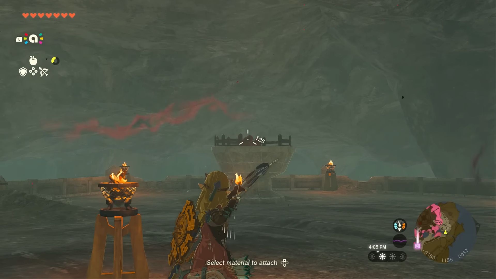 lighting up the torch to reveal hylian shield chest