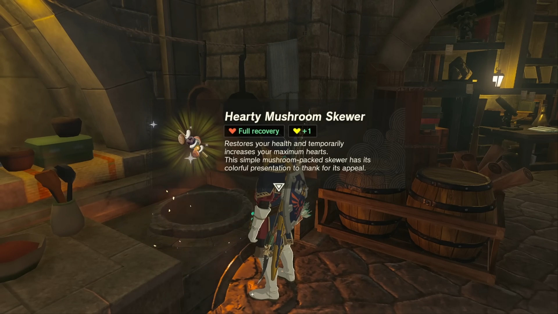 hearty mushroom skewer legend of zelda tears of the kingdom best recipes