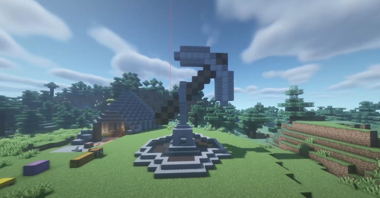 Build Pickaxe statue Minecraft