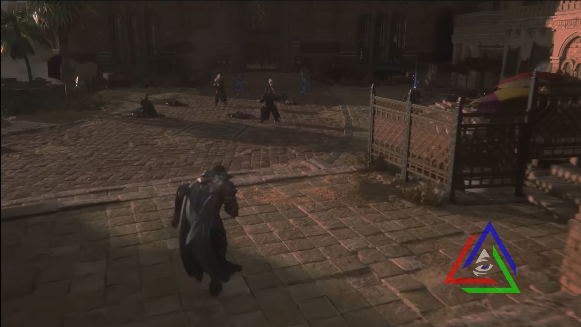 Clive running towards enemies in city of kanver in Final fantasy 16