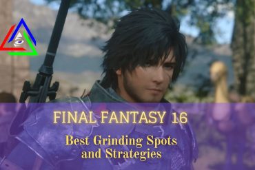 Clive in background with text showing in front written best grinding spots and strategies