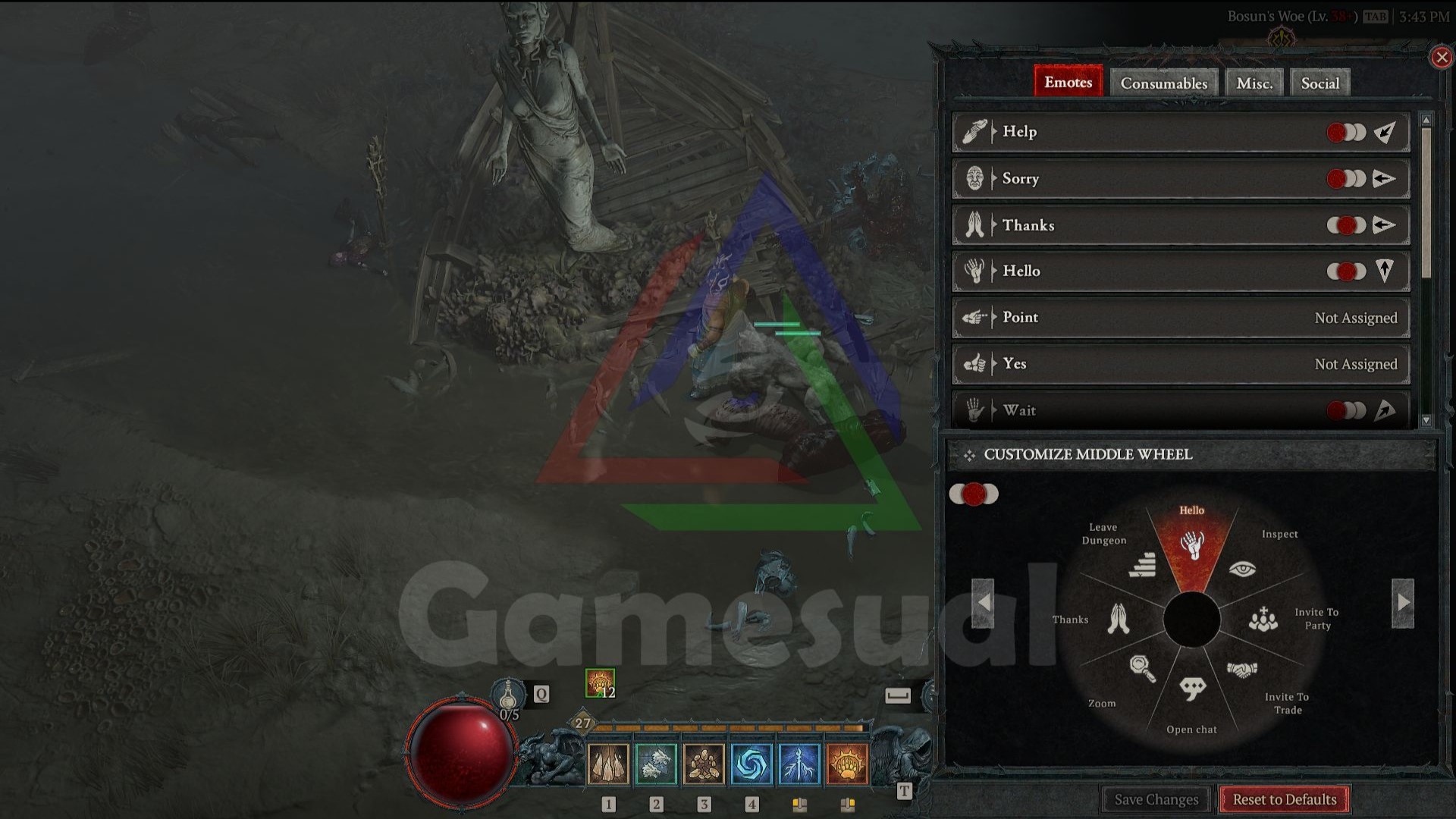 Diablo 4 Emote Wheel customize