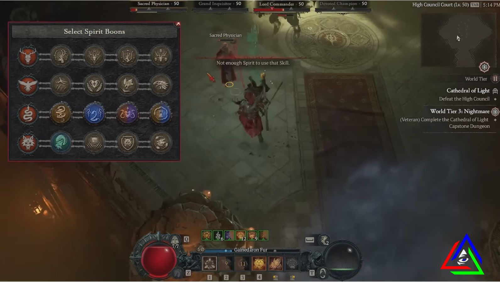 Druidl level build Diablo 4 spirit boon system