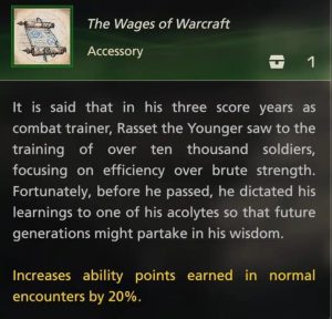 The wages of warcraft accessory description