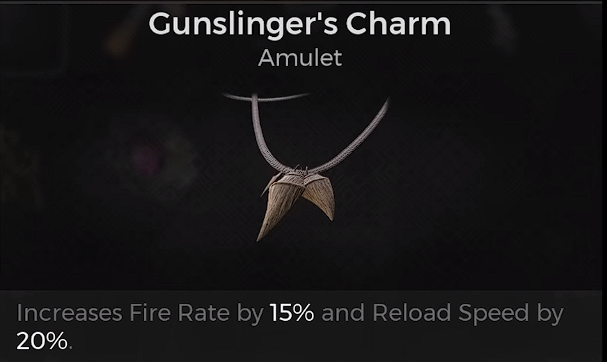 Gunslinger's charm amulet shaped as a necklace