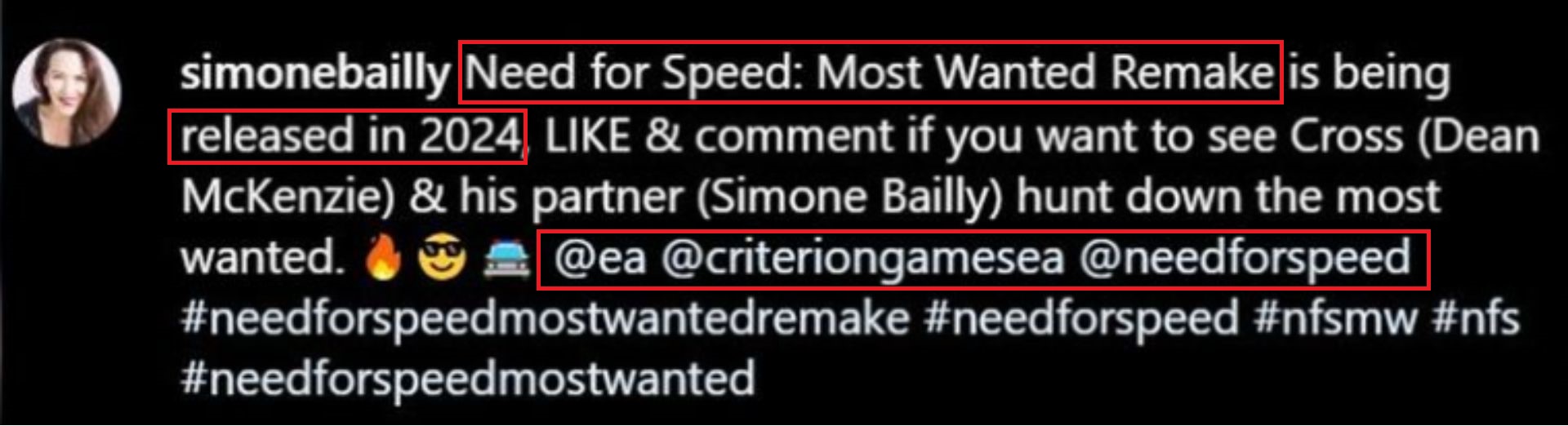 Need for Speed Most Wanted Remake News by Simone Bailly