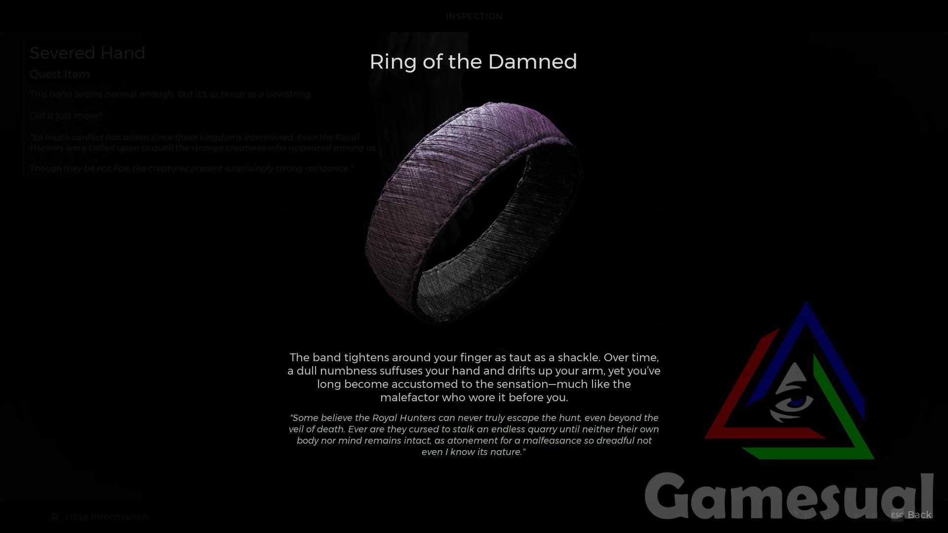 Ring of the Damned Item Description