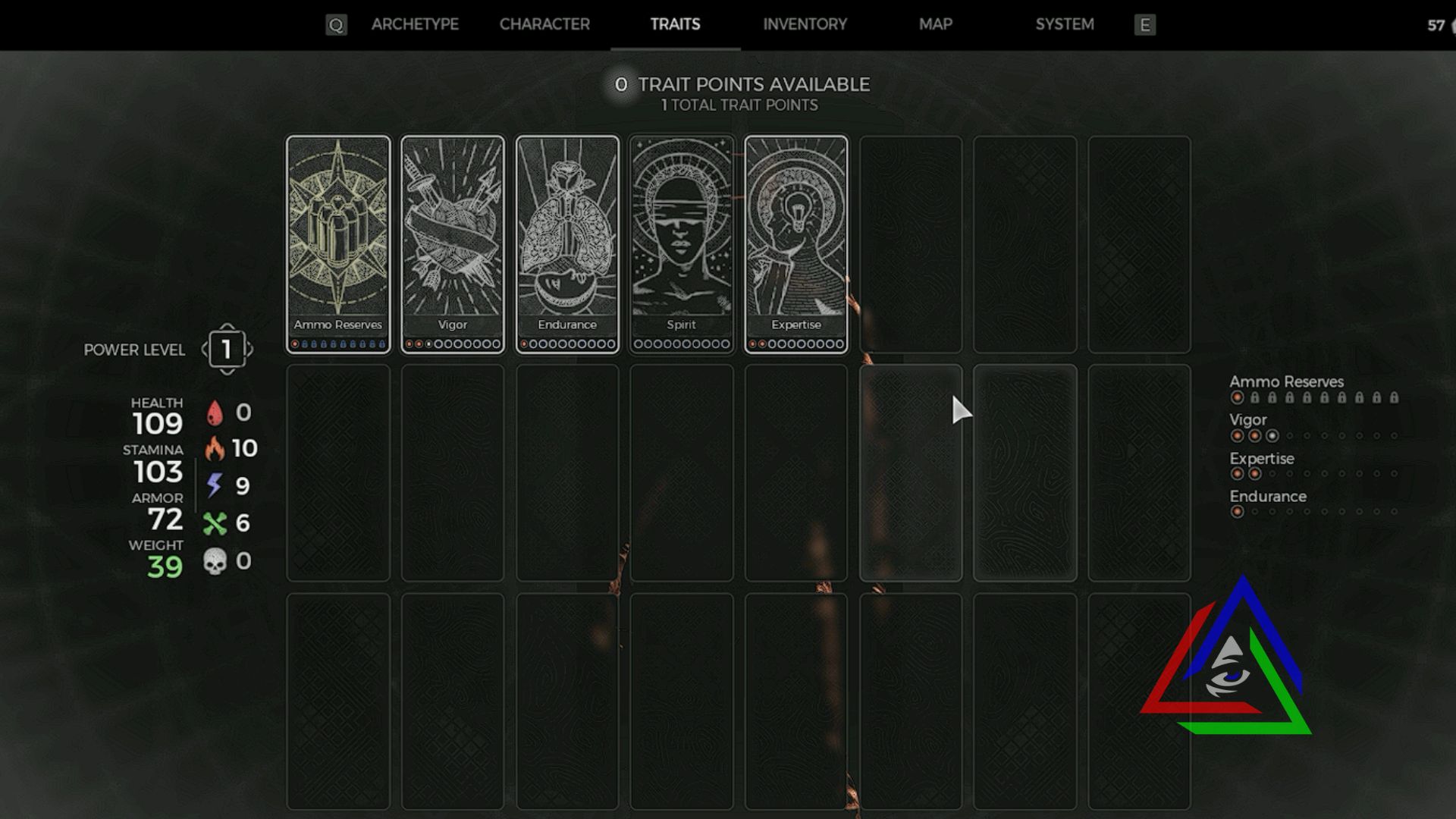 traits tab in Remnant 2